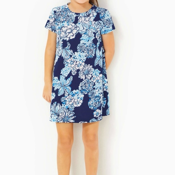 Lilly Pulitzer mini Cody Floral Blue and White Dress NWT - Picture 1 of 7
